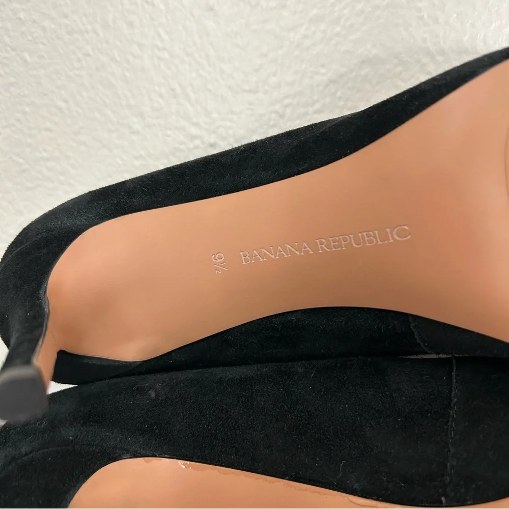 Banana Republic Arden Black Suede Pump Women’s Size 9.5 High Heels Pointed Toe